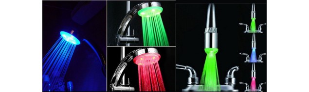 Насадки на кран, душ с подсветкой воды
